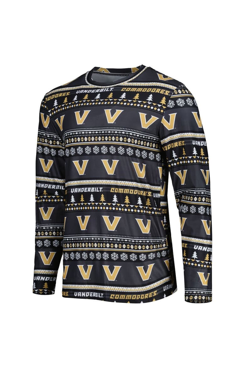 Men's Concepts Sport Black Vanderbilt Commodores Swivel Long Sleeve T-Shirt & Pants Sleep Set, Alternate, color, Black
