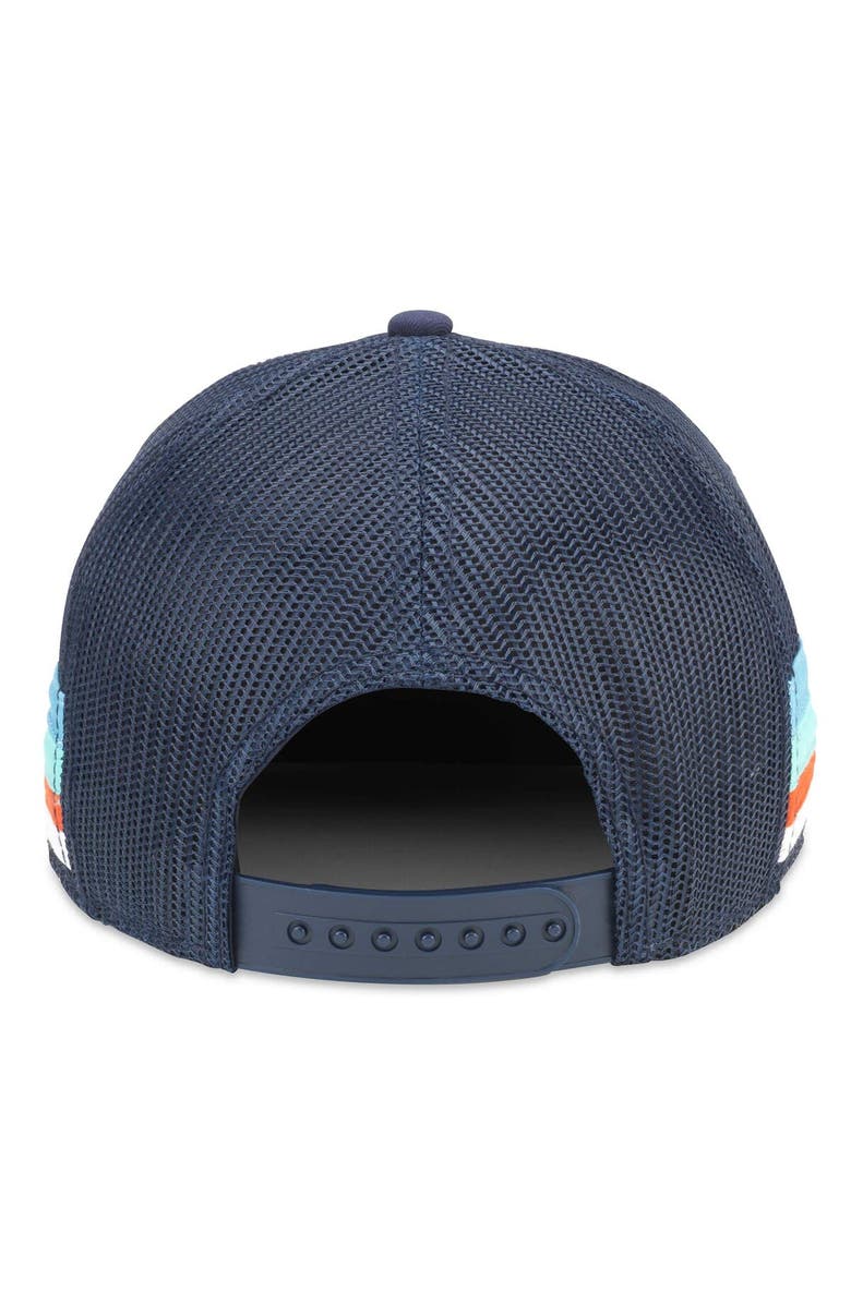 American Needle Men's American Needle Deep Sea Blue Seattle Kraken HotFoot Stripes Trucker Adjustable Hat, Alternate, color, Navy