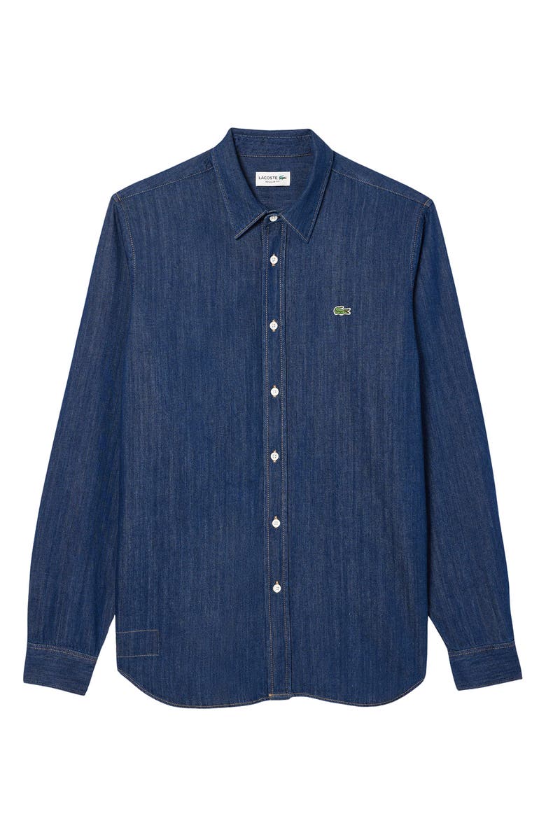 Lacoste Regular Fit Denim Button-Up Shirt, Alternate, color, 
