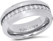 STEELTIME Men's Cubic Zirconia Band Ring