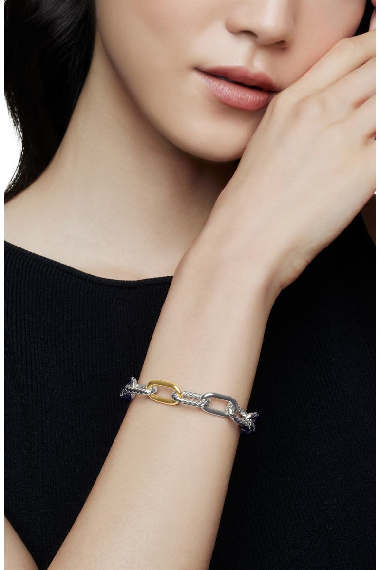 DY Madison Chain in Silver with 18K Gold Bracelet, 11mm, Alternate, color, GOLD/ SILVER