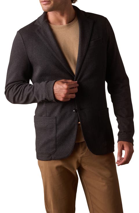 Knit Cotton Blend Herringbone Sport Coat