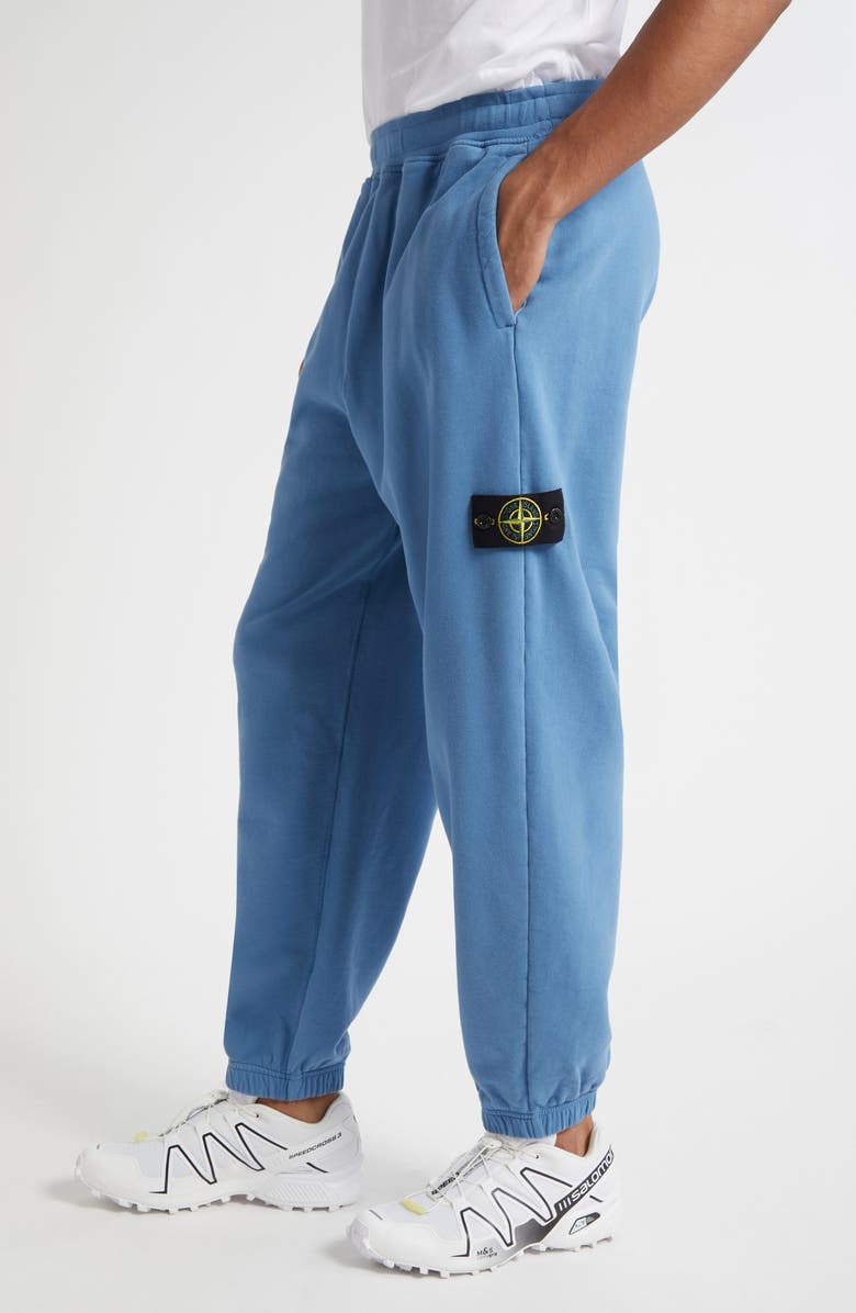 Stone Island Compass Patch Brushed Fleece Sweatpants, Alternate, color, V002b Blue