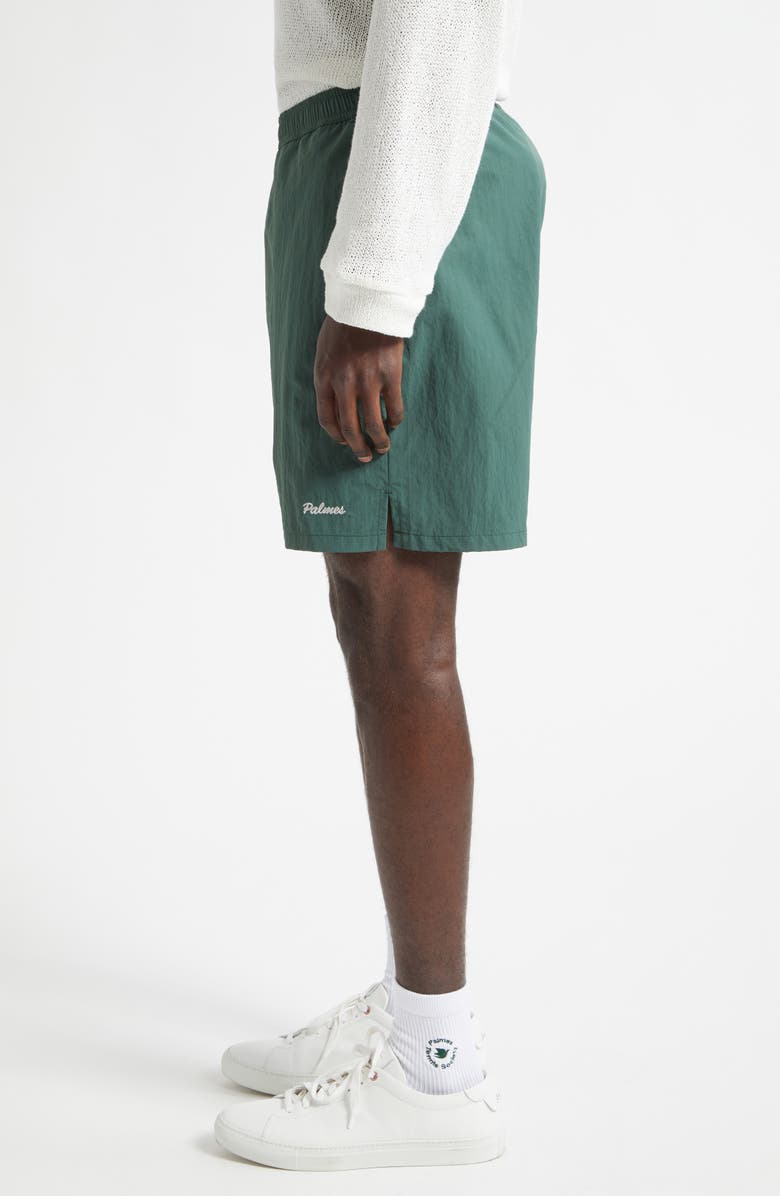 PALMES Chain Stitch Logo Tennis Shorts, Alternate, color, Dark Green