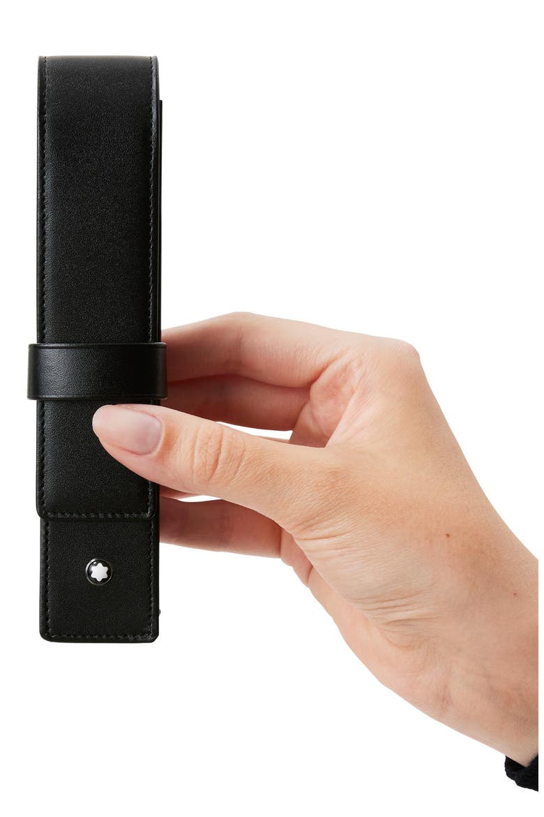 Leather Pen Pouch, Alternate, color, BLACK