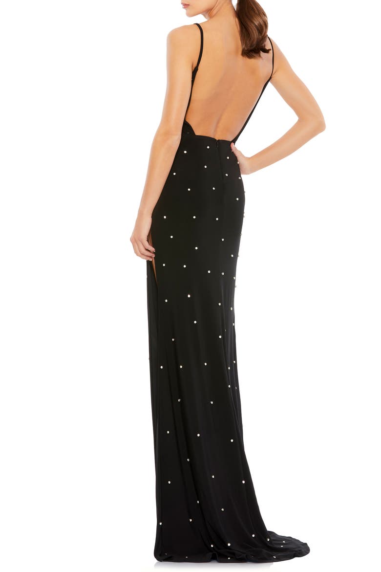 Rhinestone Embellished Gown, Alternate, color, BLACK