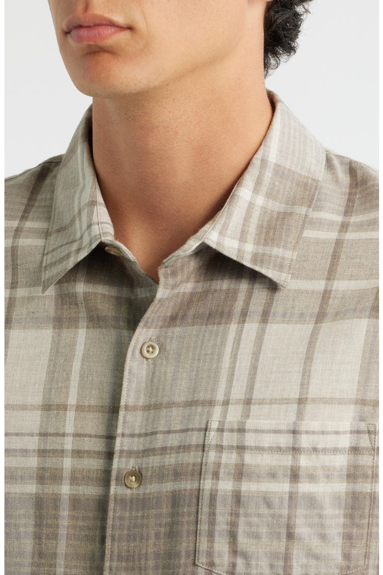 Chilton Plaid Cotton Button-Up Shirt, Alternate, color, HEATHER MOUSE COMBO