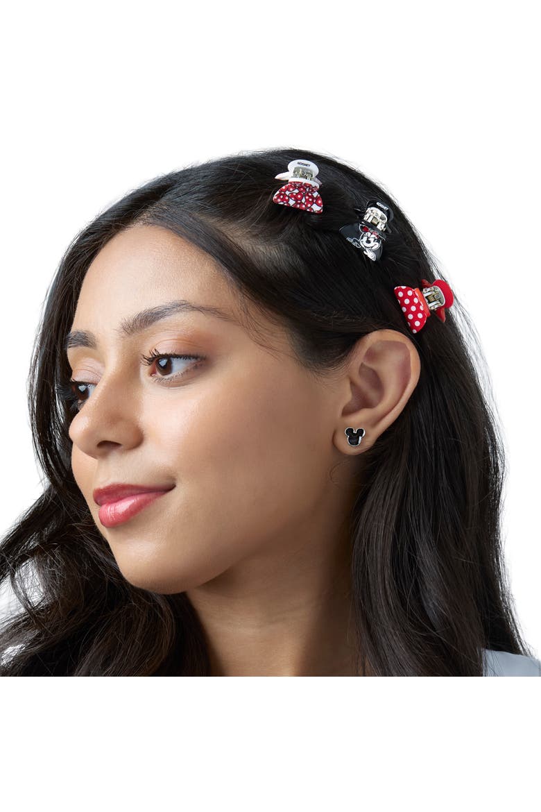 Minnie Mouse Hair Clips Claw Small 6-Piece Set Official License, Alternate, color, Red
