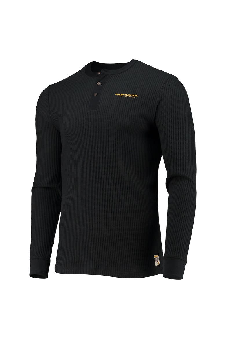 Men's Junk Food Black Washington Football Team Thermal Henley Long Sleeve T-Shirt, Alternate, color, Black