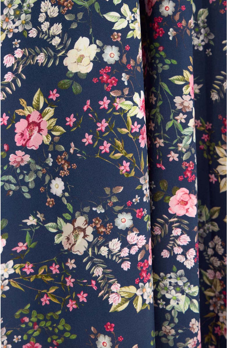 Santorelli TALIA Cap Sleeve Midi Dress in Stretch Floral Print, Alternate, color, Aegean Multi