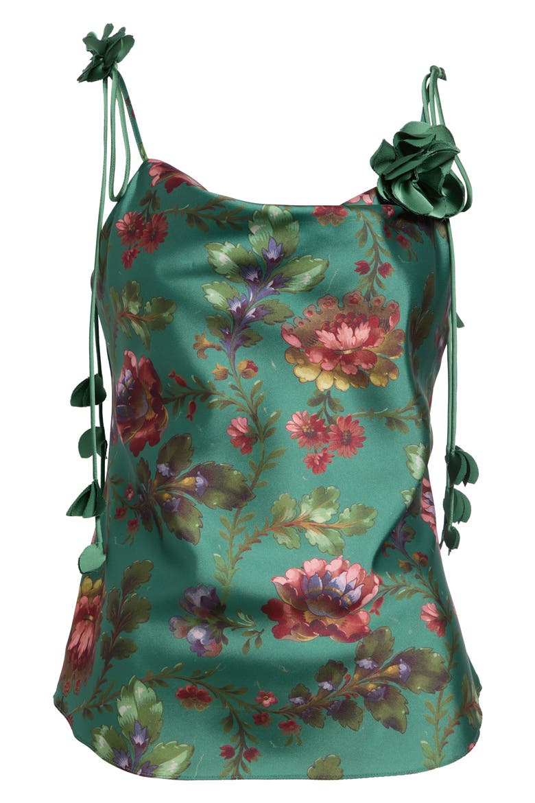 Marta Floral Cowl Neck Camisole, Alternate, color, DARK IVY MULTI