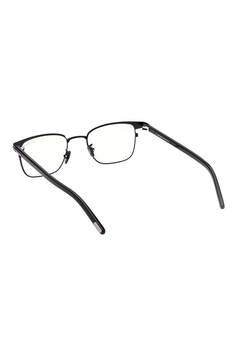 49mm Small Square Blue Light Blocking Reading Glasses, Alternate, color, BLACK/ OTHER