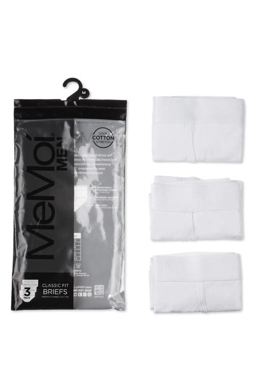 Memoi Assorted 3-pack Cool Stretch Cotton Briefs In Multi
