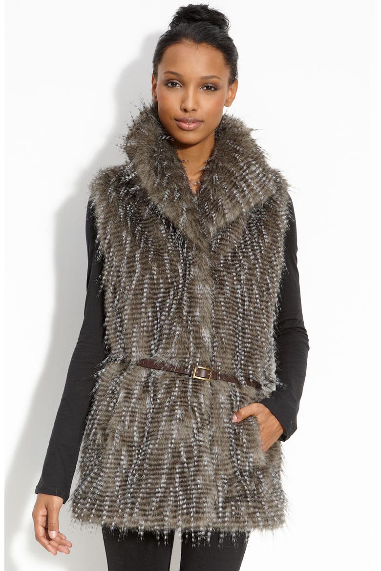 Faux Fur Vest (Nordstrom Exclusive), Alternate, color, PEACOCK
