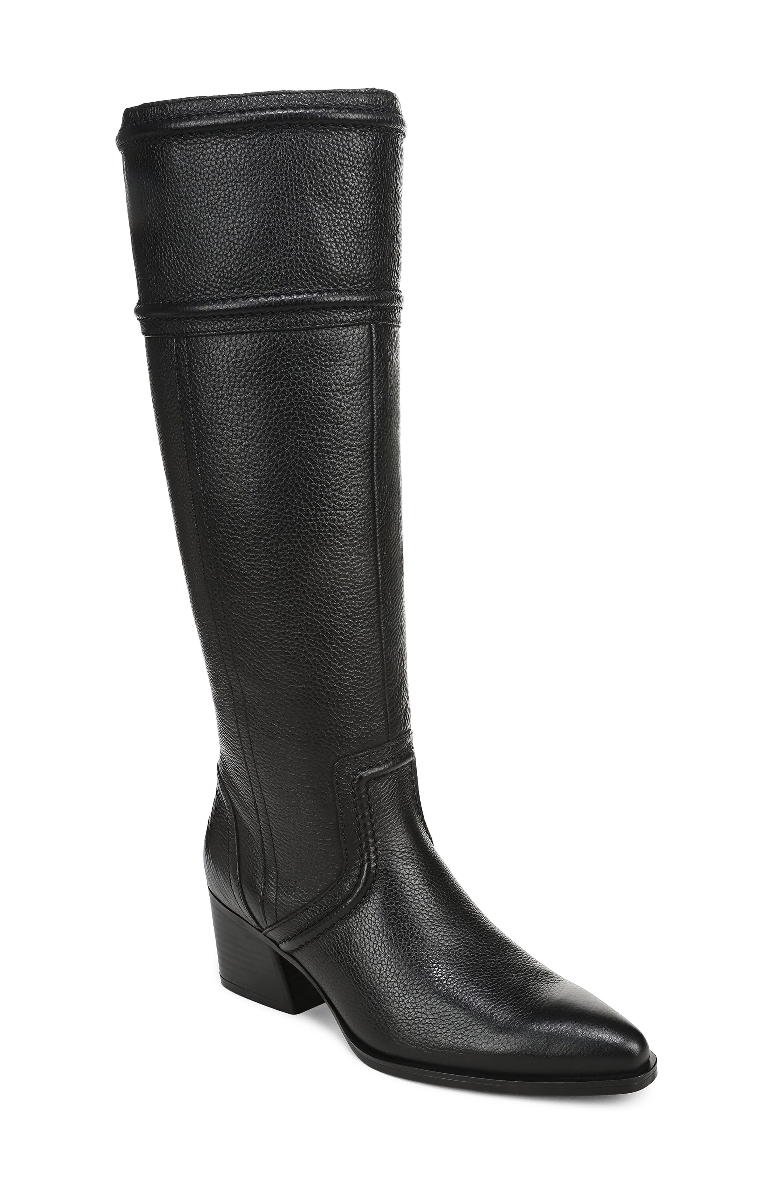 Dayton Leather Knee High Boot, Main, color, BLACK WC LEAHTER