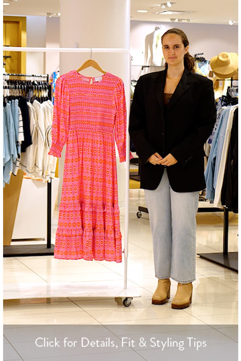 Mirany Ikat Ludlow Smocked Midi Dress video