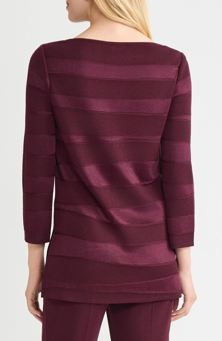 Misook Tonal Stripe Tunic, Alternate, color, Sangria