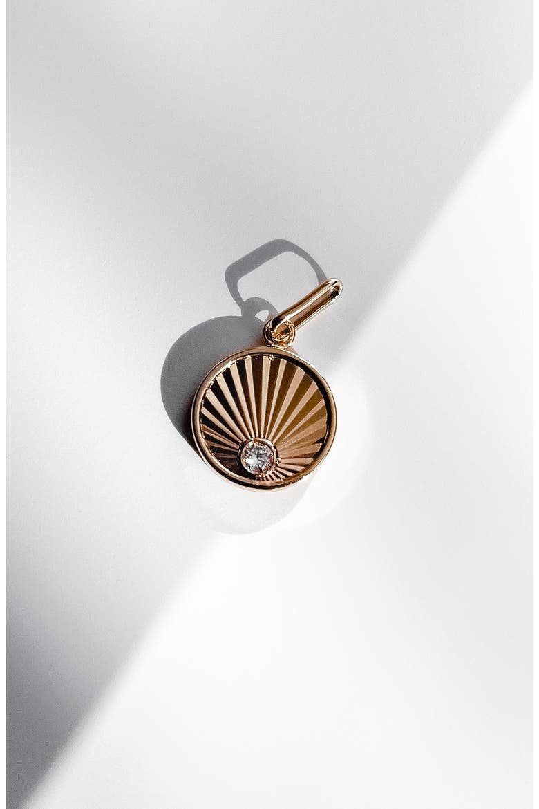 Birth of Venus Cubic Zirconia Charm, Alternate, color, 14K GOLD PLATED