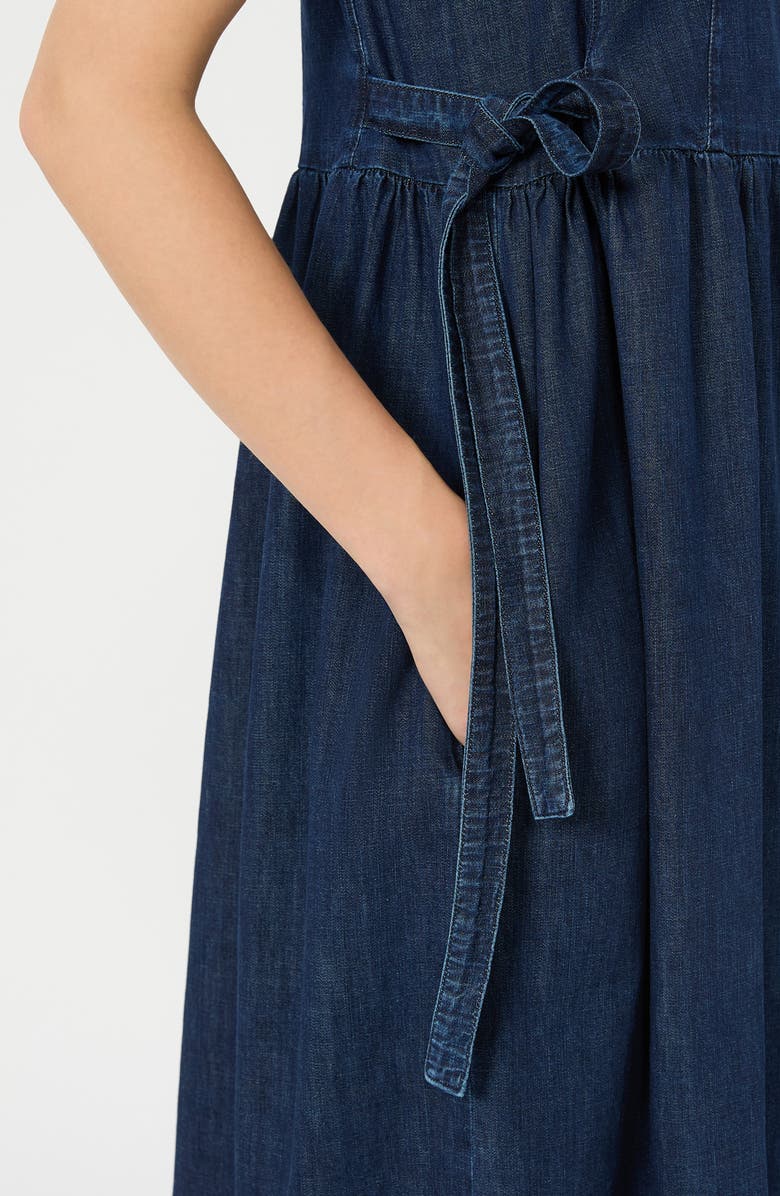 Weekend Max Mara Sleeveless Cotton Denim Dress, Alternate, color, Navy