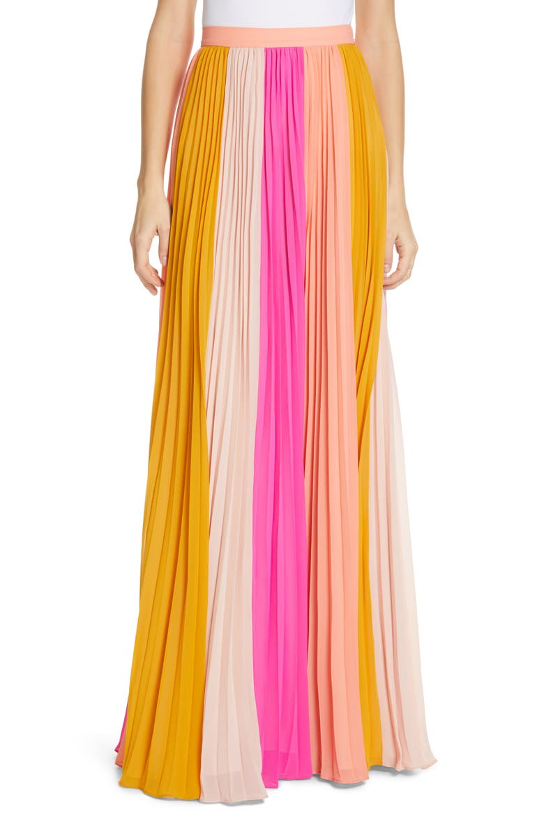 Abby Pleated Maxi Skirt, Main, color, MULTI