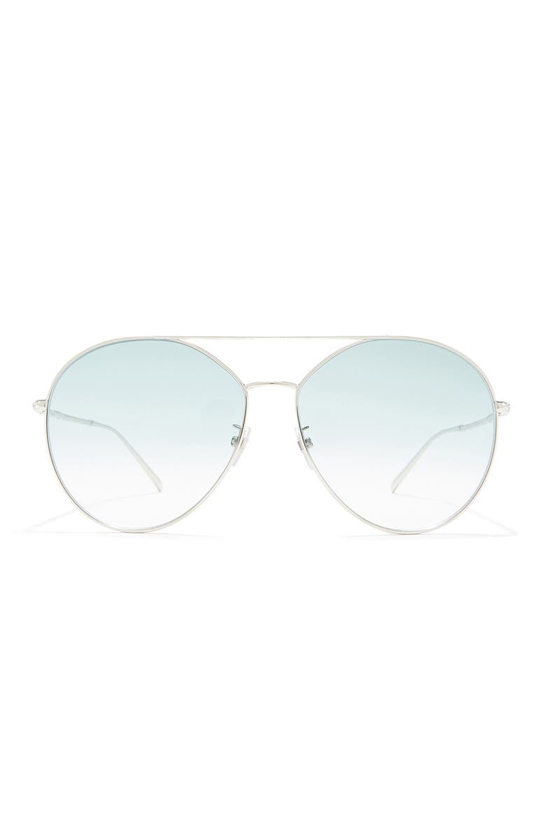 Givenchy 64mm Oversize Crystal Aviator Sunglasses, Alternate, color,