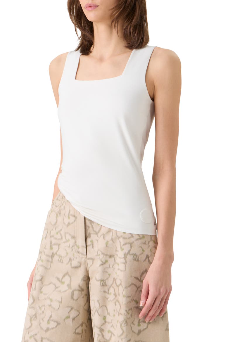 Signature Dot Square Neck Stretch Modal Tank, Alternate, color, CREAM