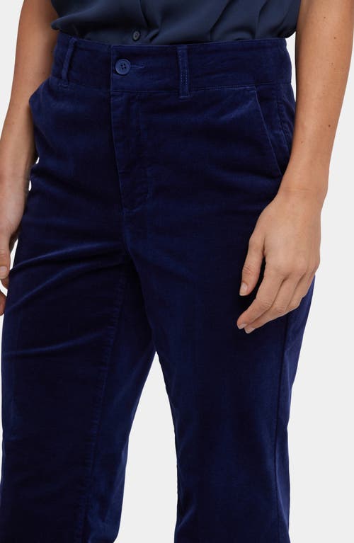 Nydj Straight Leg Velveteen Trouser Pants In Blue
