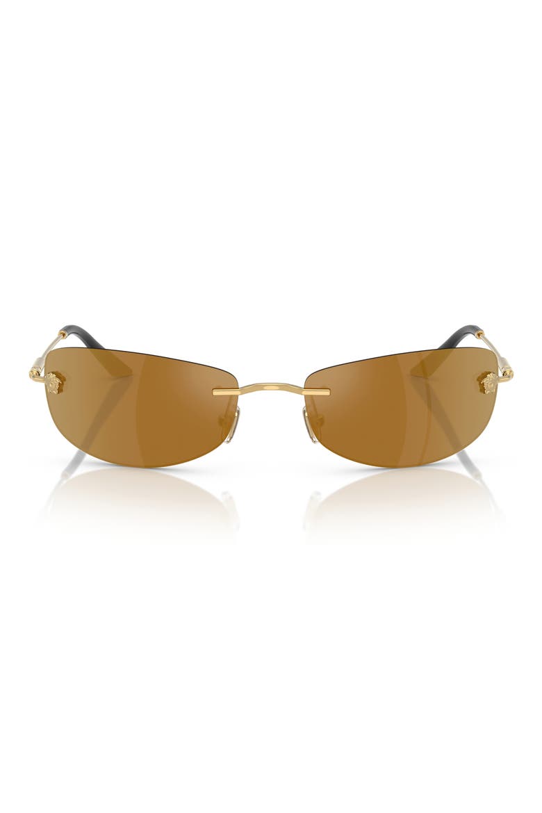60mm Rectangle Sunglasses, Main, color, GOLD