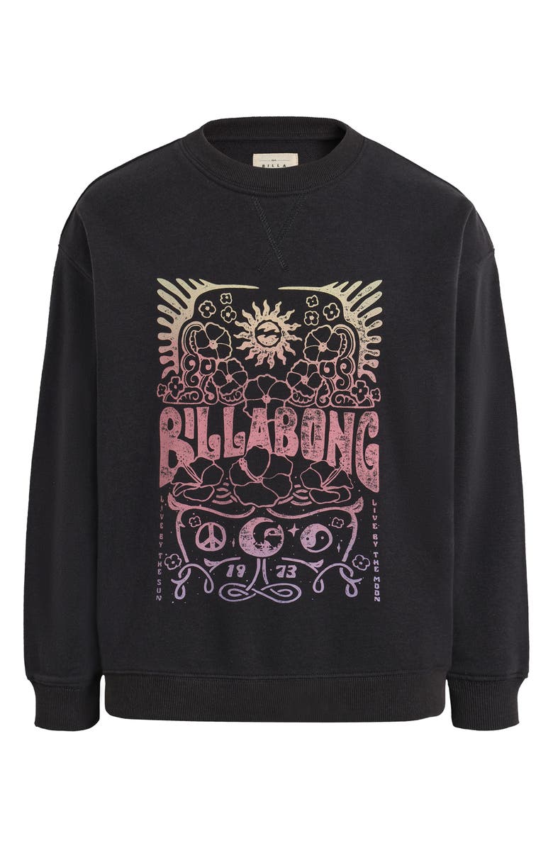 Billabong Kids' Sun Moon Graphic Sweater, Main, color, Black Sands