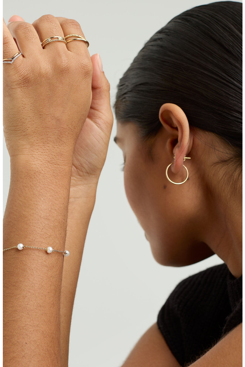Mini Satellite Bracelet, Alternate, color, Gold / Pearl