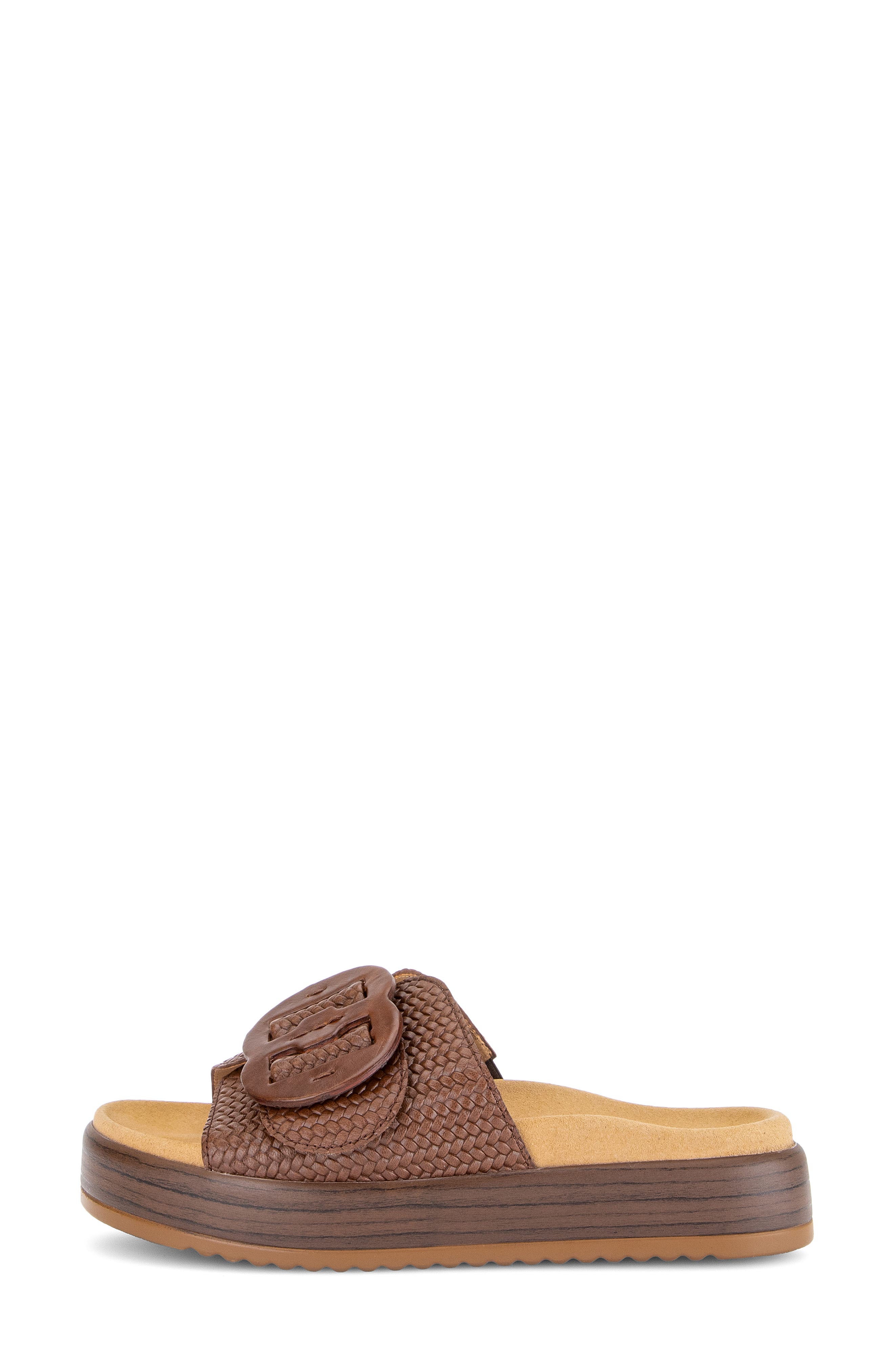 Platform Slide Sandal, Alternate, color, COGNAC