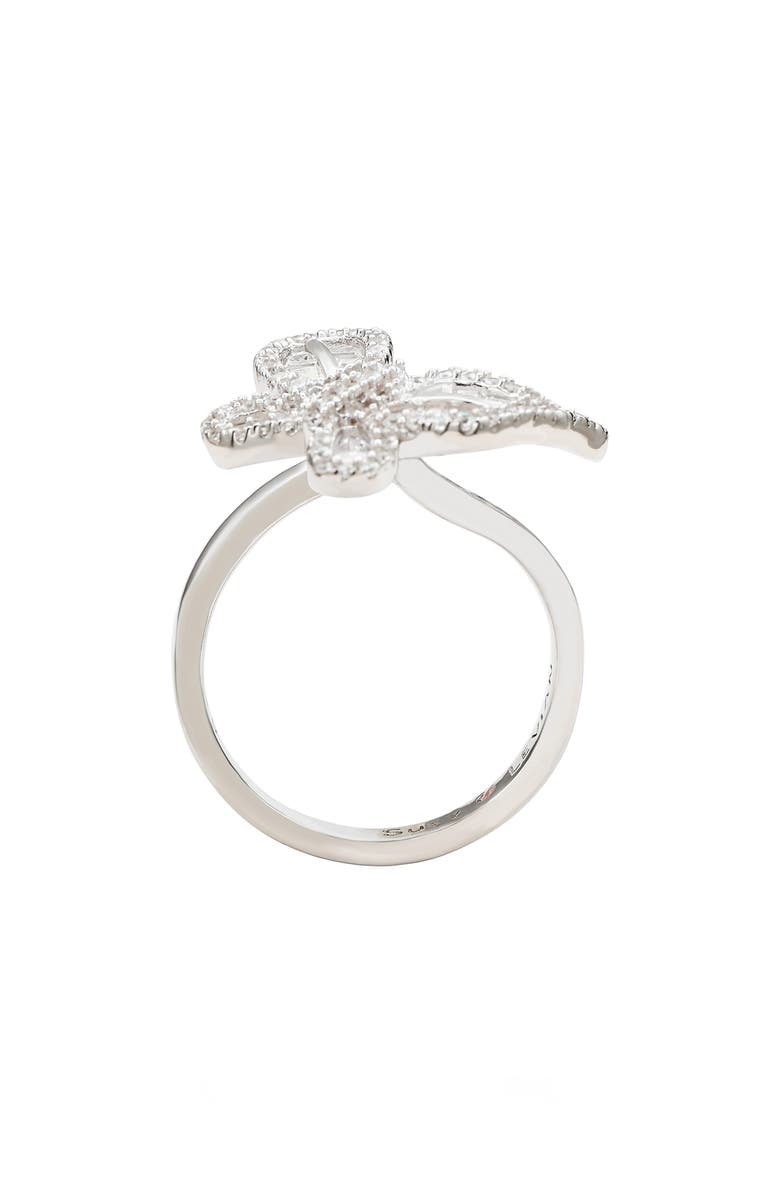 SUZY LEVIAN Sterling Silver CZ Double Butterfly Ring, Alternate, color, White