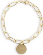 MESHMERISE Initial Disc Charm Bracelet