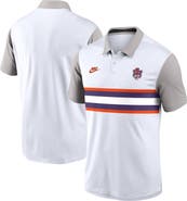 Nike Men's Nike White/Gray Clemson Tigers Athletic Prep Legacy Logo Vapor Performance Polo