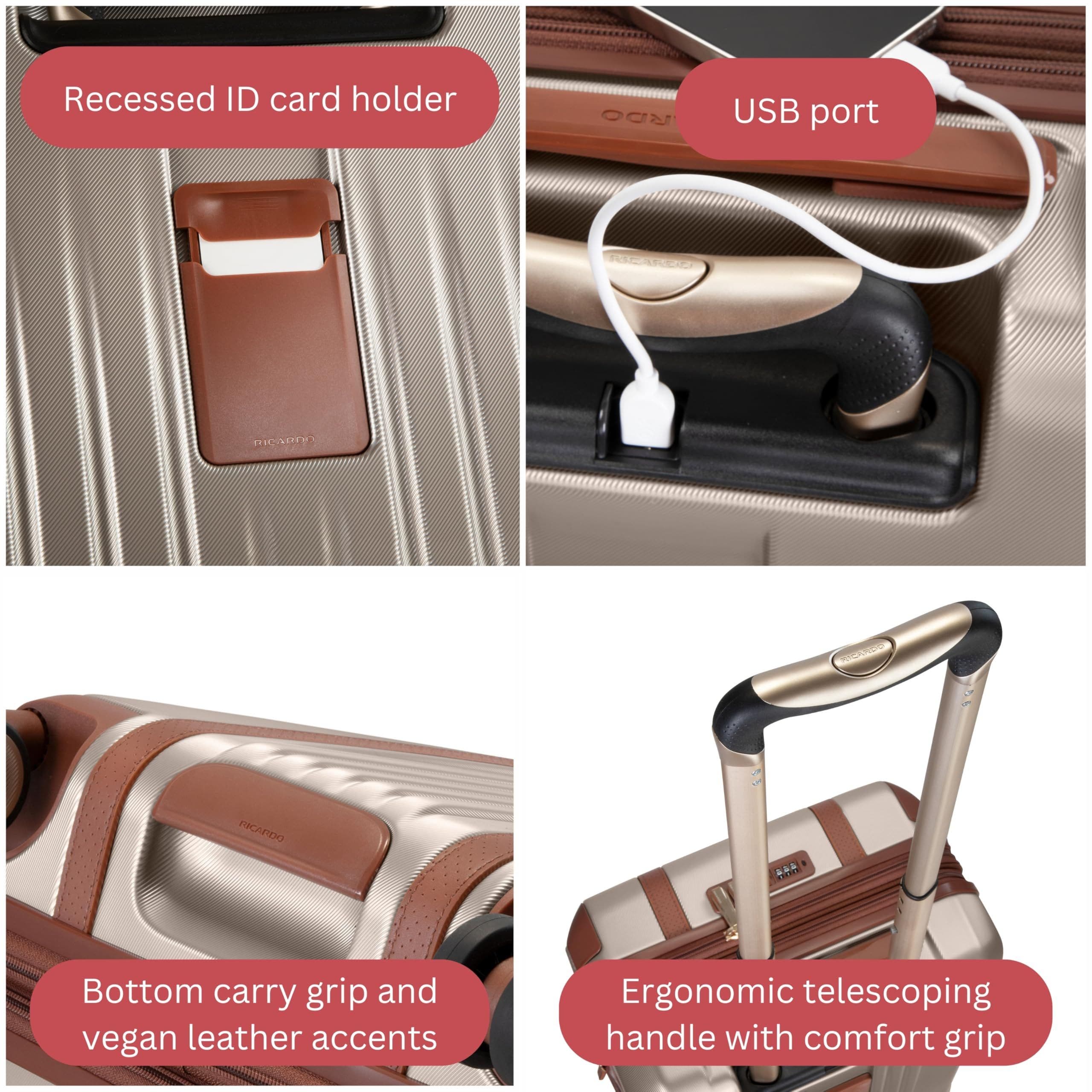 Ricardo Beverly Hills Montecito 2.0 Hardside Suitcase, 25" Checked, Alternate, color, Champagne