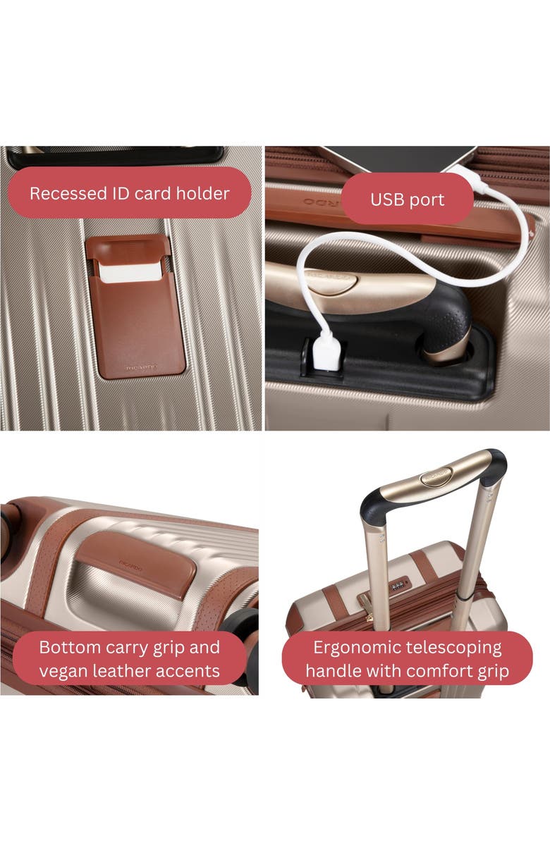 Ricardo Beverly Hills Montecito 2.0 Hardside Suitcase, 25" Checked, Alternate, color, Champagne