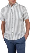 Tailor Vintage Stripe Short Sleeve Linen Button-Down Shirt