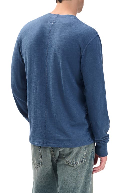 Rag & Bone Classic Flame Slub Cotton Henley In Blue