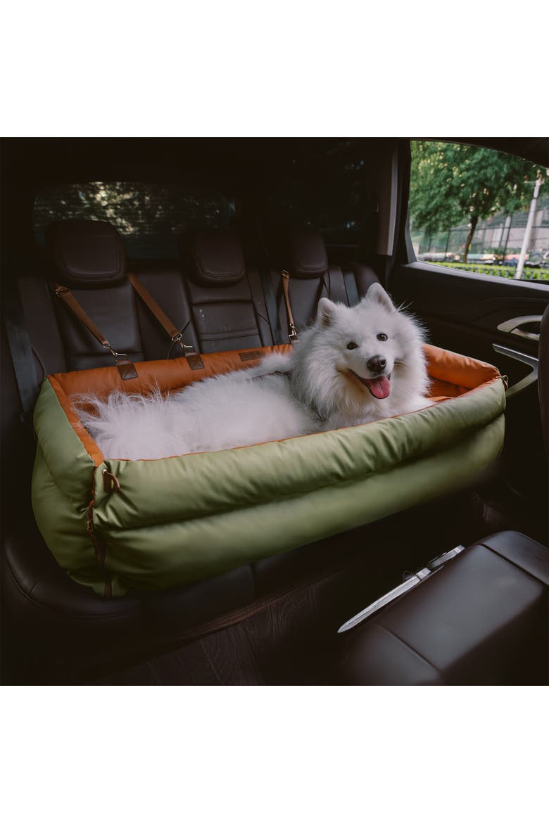 Voyager Dog Car Booster Bed, Alternate, color, Orange Green
