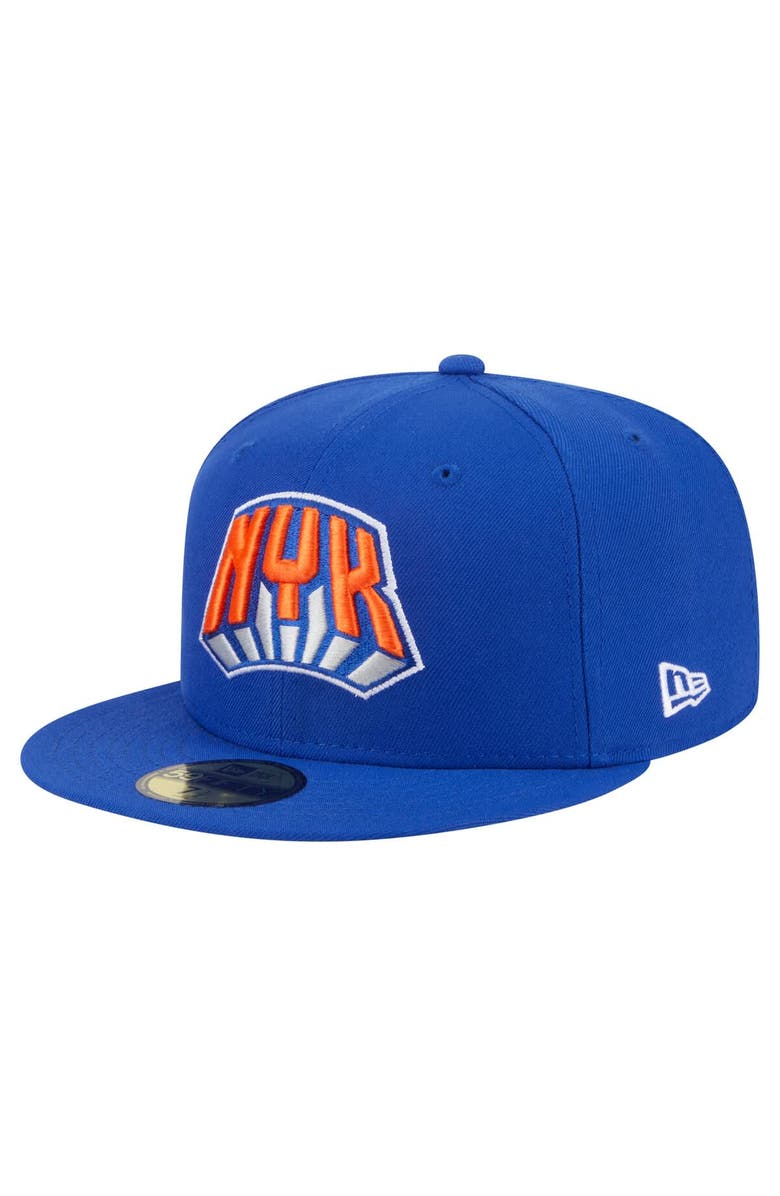 New Era Men's New Era  Blue New York Knicks Deceptor 59FIFTY Fitted Hat, Alternate, color, Blue