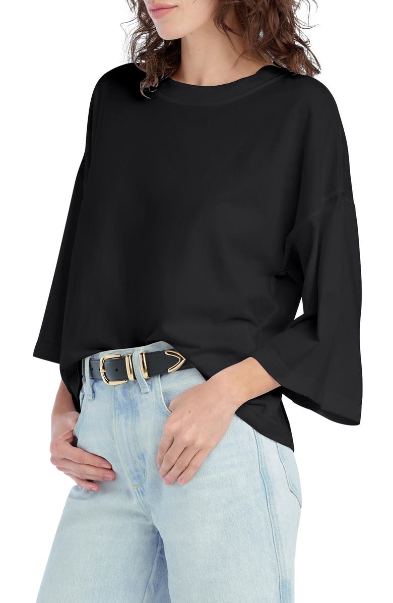 Favorite Daughter The Over It Organic Cotton Tee, Alternate, color, Black