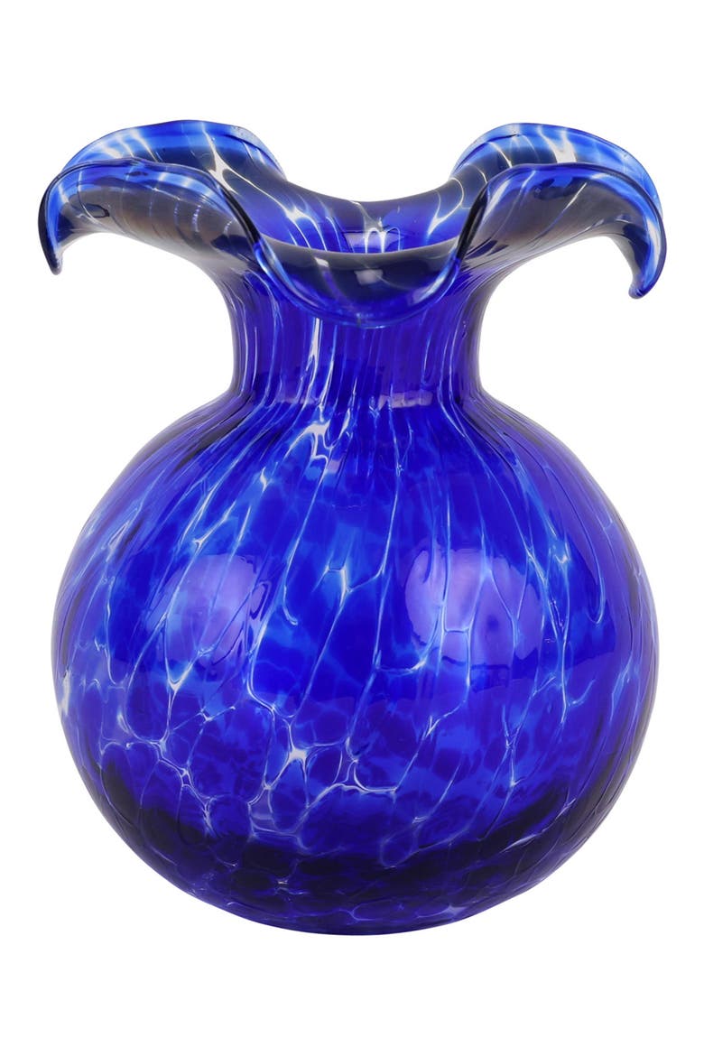 Hibiscus Glass Cobalt Tortoiseshell Bud Vase, Main, color, BLUE