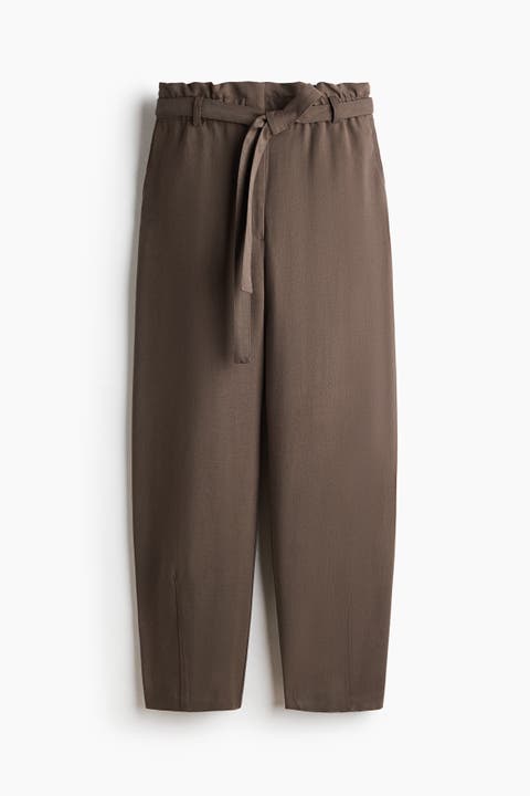 Tie-belt Barrel Trousers