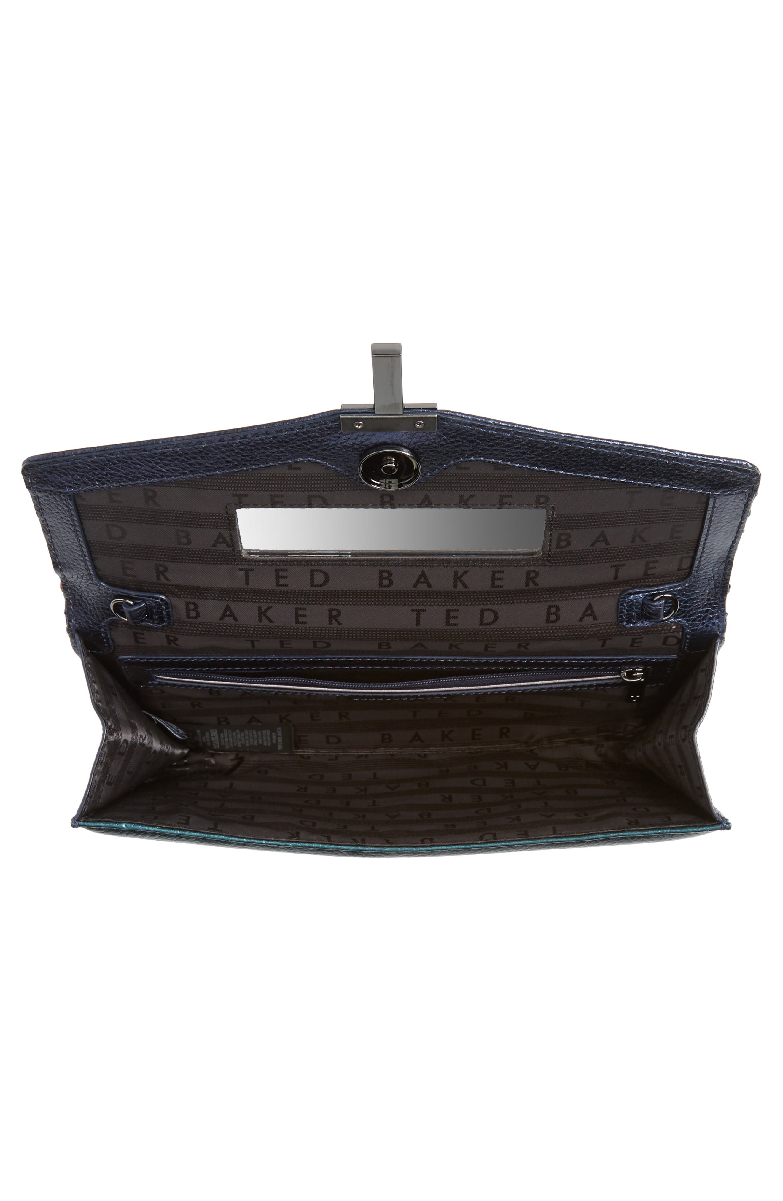 Ted Baker London Jasicca Quilted Chevron Leather Clutch, Alternate, color, 