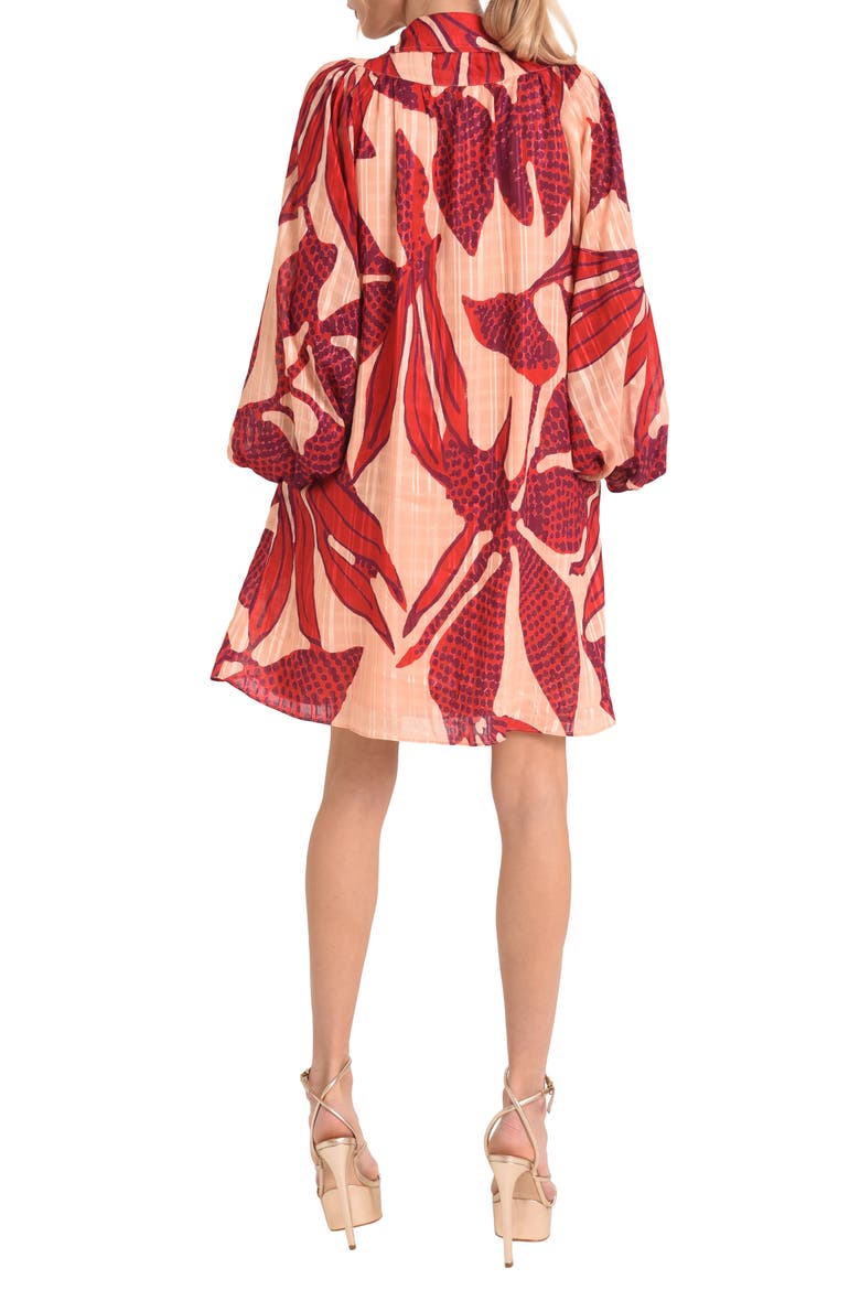 Elisa Print Long Sleeve Shirtdress, Alternate, color, RED MULTI