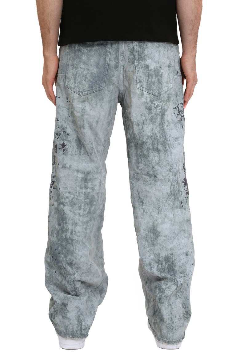 Worn Camouflage Baggy Jeans, Alternate, color, LIGHT INDIGO