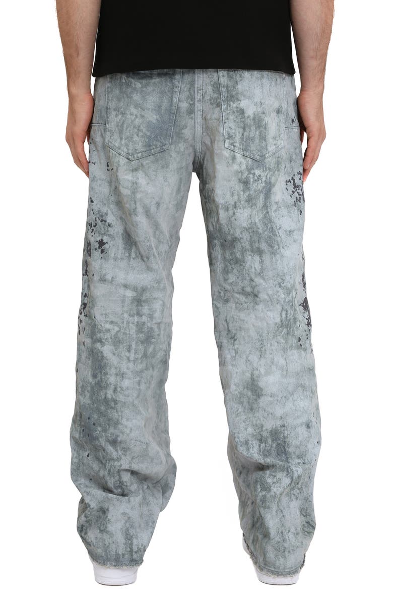 PURPLE BRAND Worn Camouflage Baggy Jeans, Alternate, color, Light Indigo