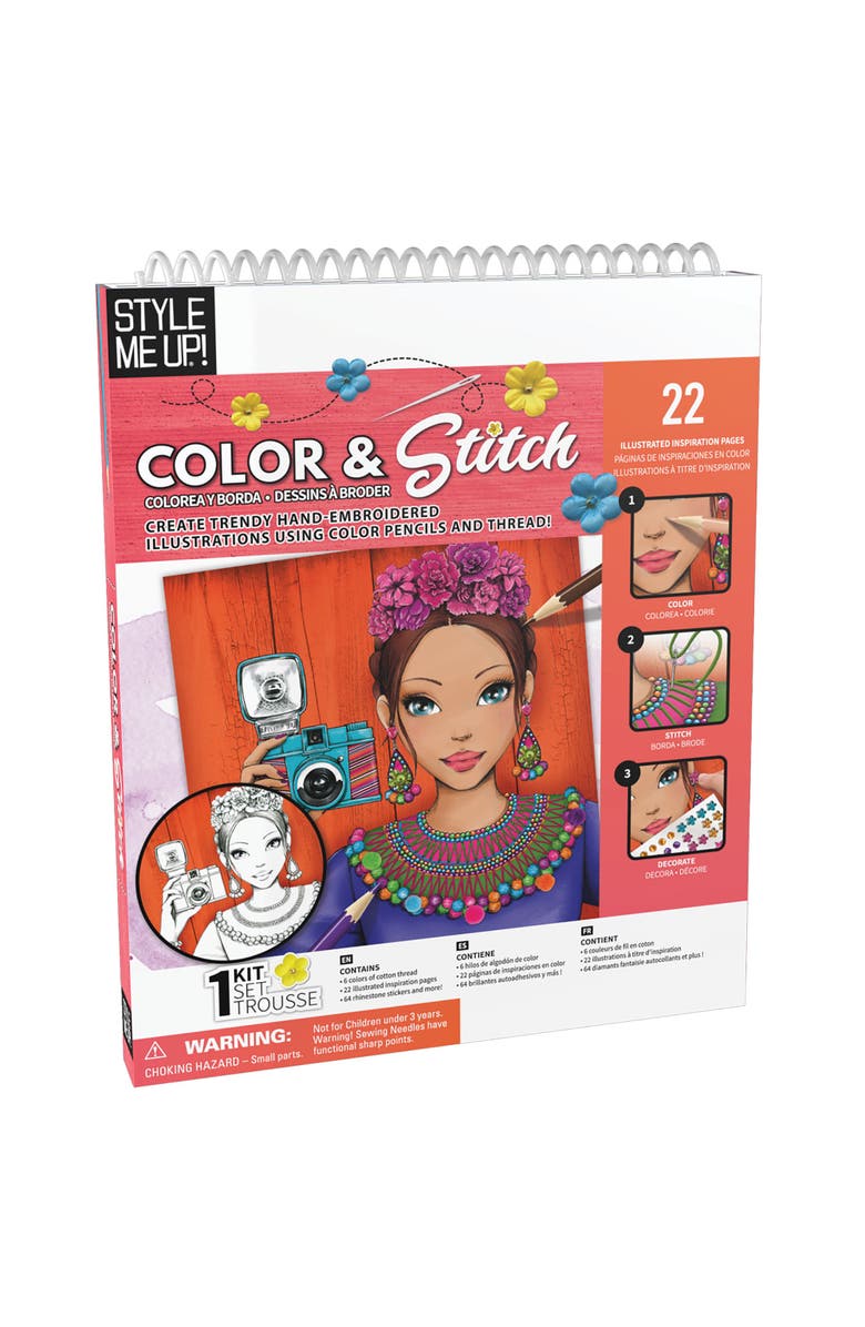 Style Me Up Color & Stitch Craft Activity Kit, Main, color, Multicolored