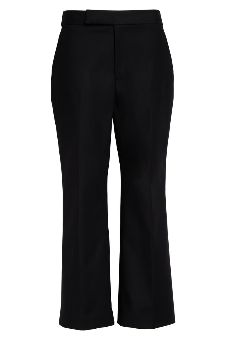 Sullivan Creased Flare Cotton Twill Pants, Alternate, color, BLACK