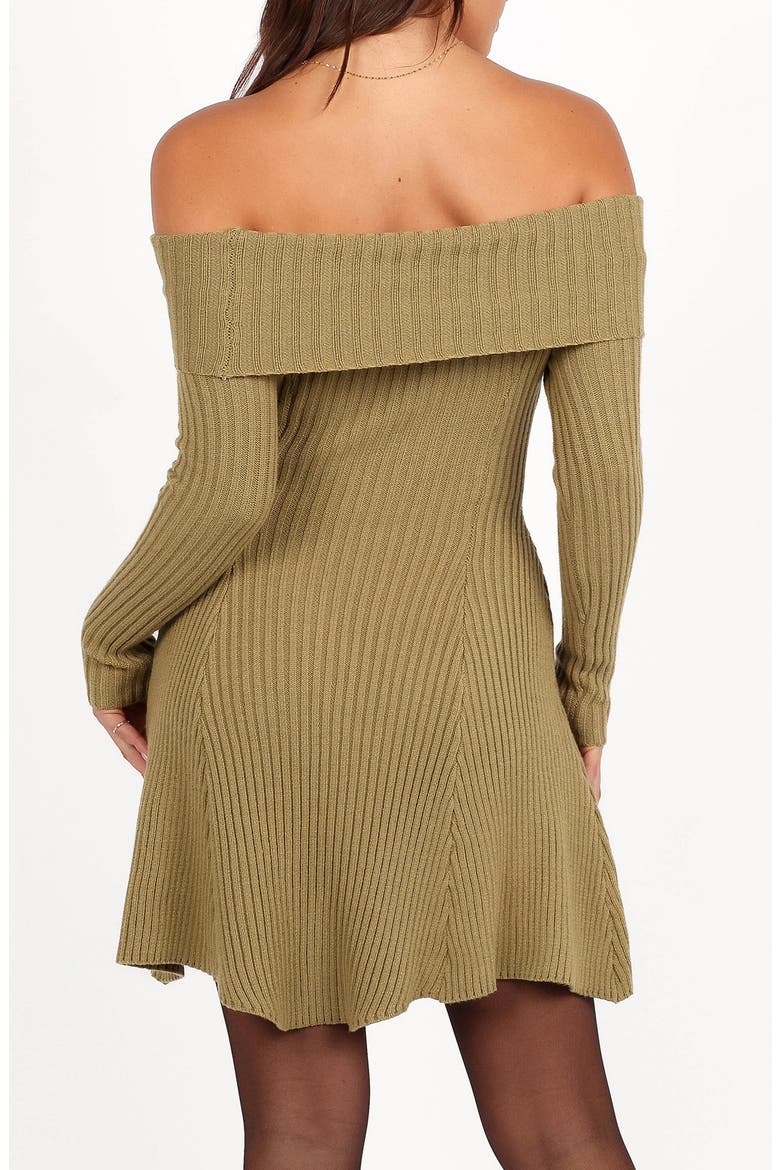 Francisco Off the Shoulder Long Sleeve Sweater Dress, Alternate, color, OLIVE